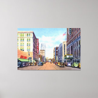 Akron Ohio Main Street 1940 Canvas Print