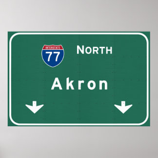 Akron Ohio oh Interstate Highway Freeway : Poster
