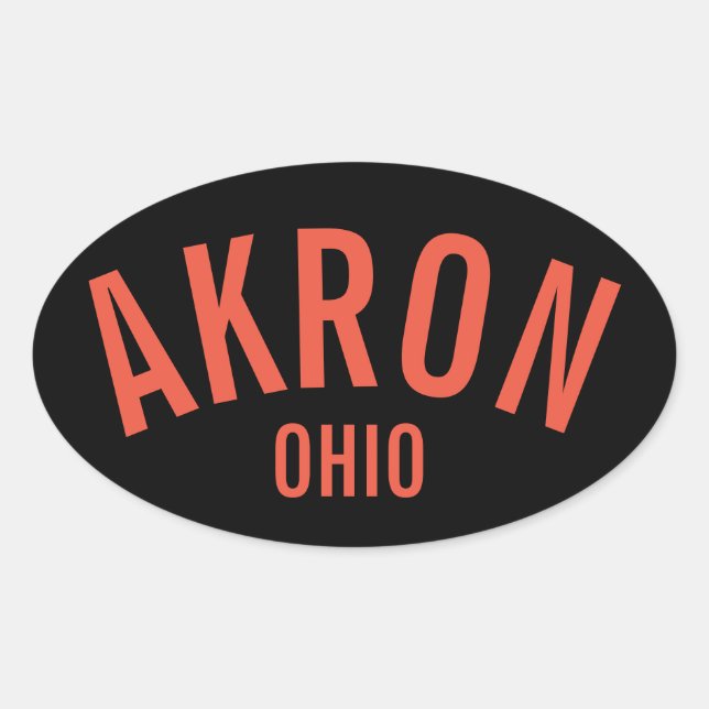 Akron, Ohio Oval Sticker (Front)