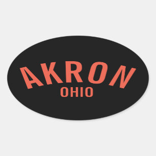 Akron, Ohio Oval Sticker