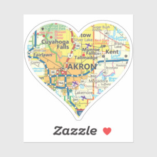 Akron Ohio Vintage Map