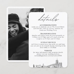 Akron Ohio Wedding Vertical Details Enclosure Card
