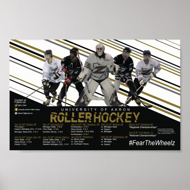 Akron Roller Hockey Schedule Poster (Front)