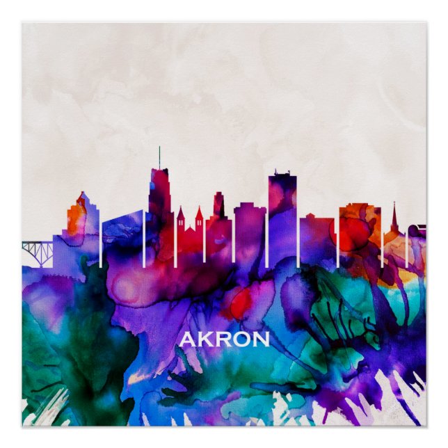 Akron Skyline Poster (Front)
