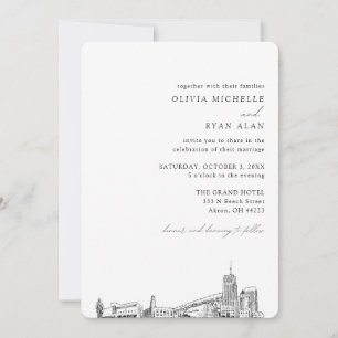 Akron Wedding Elegant Skyline Invitation
