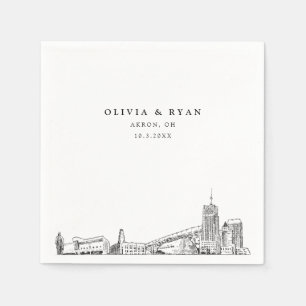 Akron Wedding Minimalist Paper Napkin