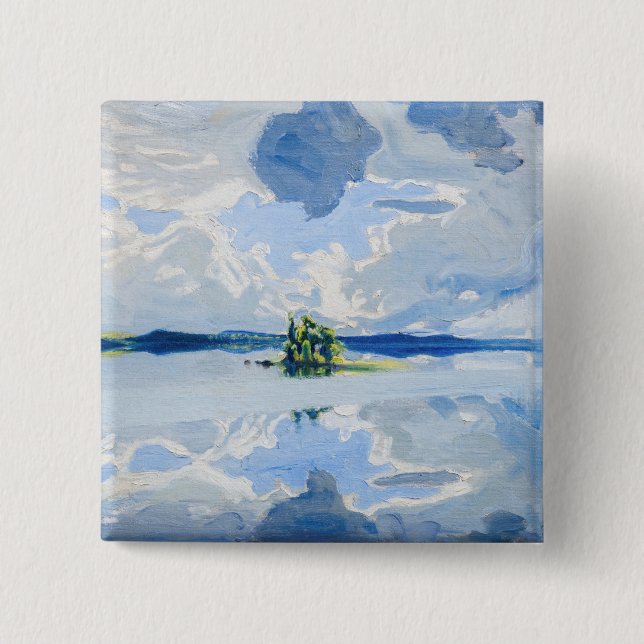 Akseli Gallen-Kallela - Clouds above a Lake 15 Cm Square Badge (Front)