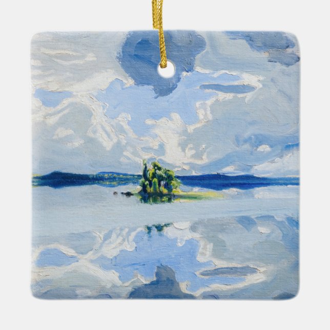 Akseli Gallen-Kallela - Clouds above a Lake Ceramic Ornament (Front)
