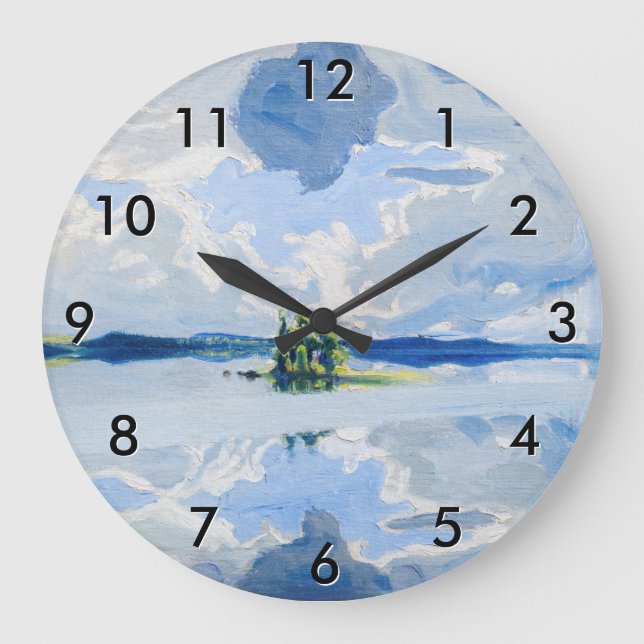 Akseli Gallen-Kallela - Clouds above a Lake Large Clock (Front)