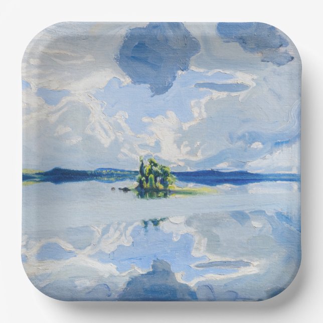 Akseli Gallen-Kallela - Clouds above a Lake Paper Plate (Front)