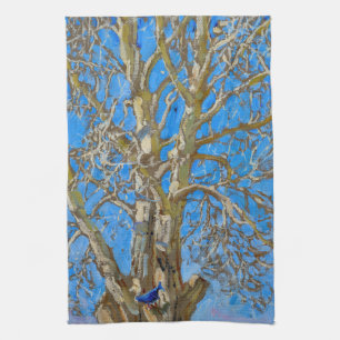 Akseli Gallen-Kallela - Crack Willow and Blue Bird Tea Towel