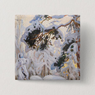 Akseli Gallen-Kallela - Forest in Winter 15 Cm Square Badge