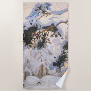 Akseli Gallen-Kallela - Forest in Winter Beach Towel