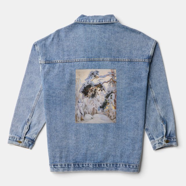 Akseli Gallen-Kallela - Forest in Winter Denim Jacket (Back)