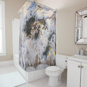 Akseli Gallen-Kallela - Forest in Winter Shower Curtain