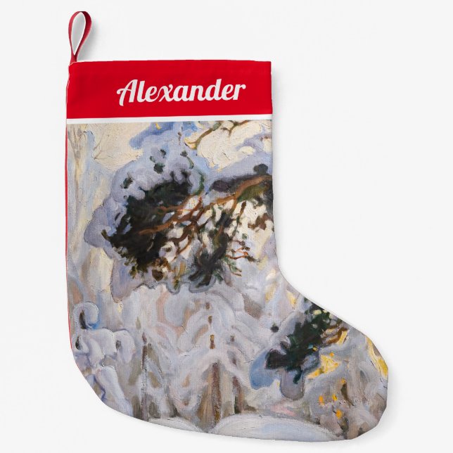 Akseli Gallen-Kallela - Forest in Winter Small Christmas Stocking (Front)