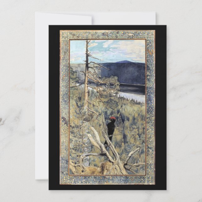 Akseli Gallen-Kallela - Great Black Woodpecker Invitation (Front)