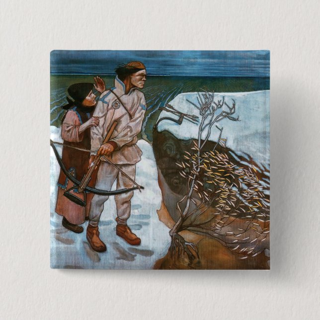 Akseli Gallen-Kallela - Joukahainen's Revenge 15 Cm Square Badge (Front)