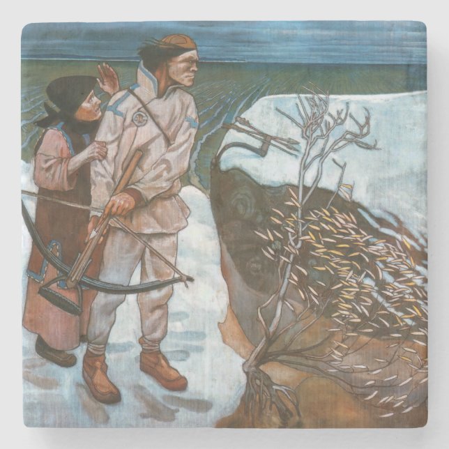 Akseli Gallen-Kallela - Joukahainen's Revenge Stone Coaster (Front)