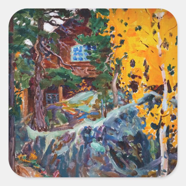 Akseli Gallen-Kallela - Kalela in Autumn Square Sticker (Front)