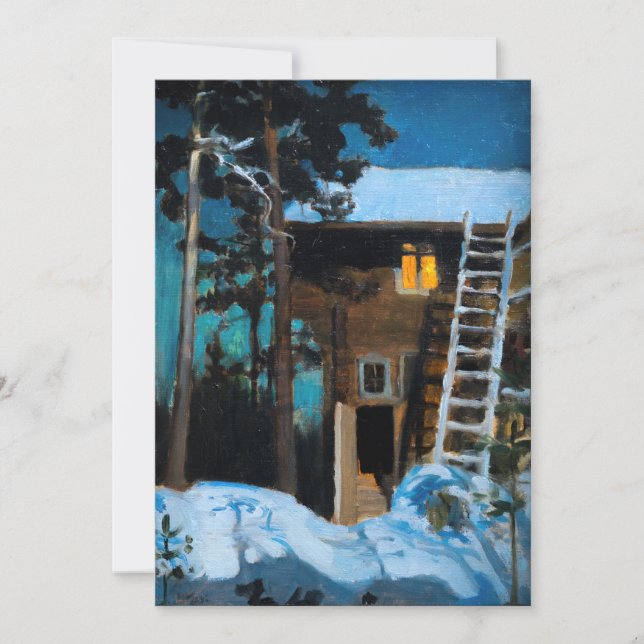 Akseli Gallen-Kallela - Kalela on a Winter Thank You Card (Front)