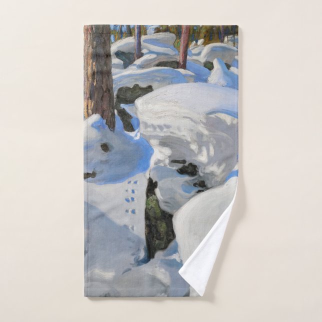 Akseli Gallen-Kallela - Lair of the Lynx Bath Towel Set (Hand Towel)