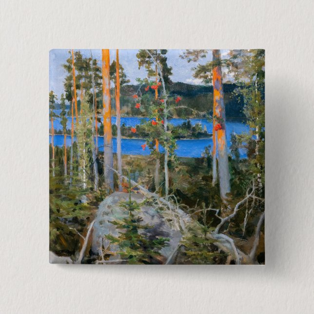 Akseli Gallen-Kallela - Lake in the Wilderness 15 Cm Square Badge (Front)
