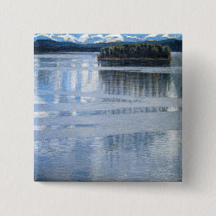 Akseli Gallen-Kallela - Lake Keitele 15 Cm Square Badge