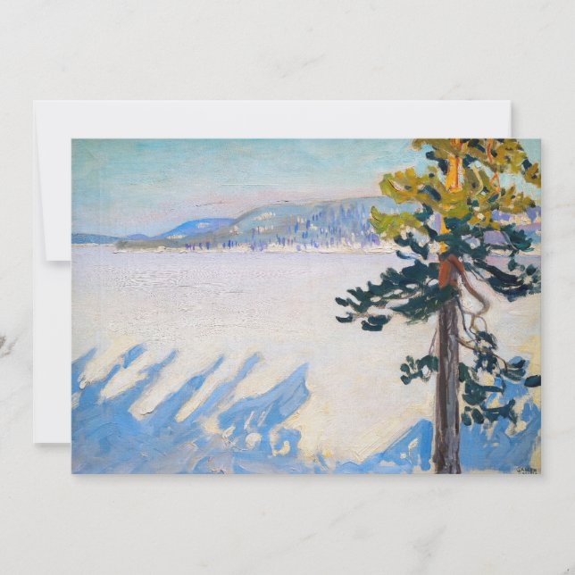 Akseli Gallen-Kallela - Lake Ruovesi in Winter Thank You Card (Front)