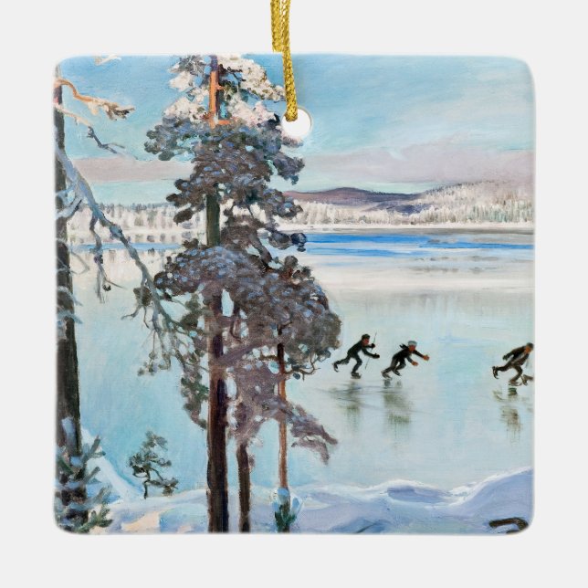 Akseli Gallen-Kallela - Skaters near Kalela Shore Ceramic Ornament (Front)