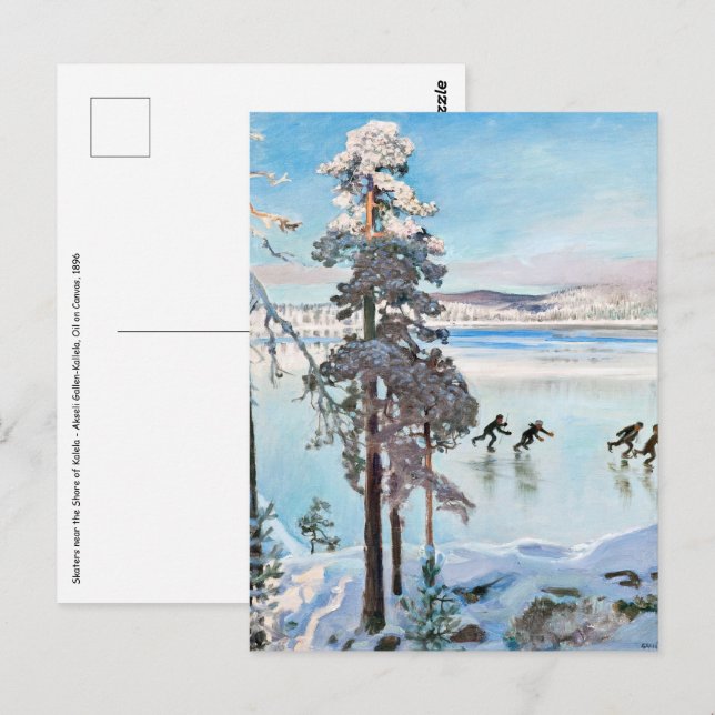 Akseli Gallen-Kallela - Skaters near Kalela Shore Postcard (Front/Back)