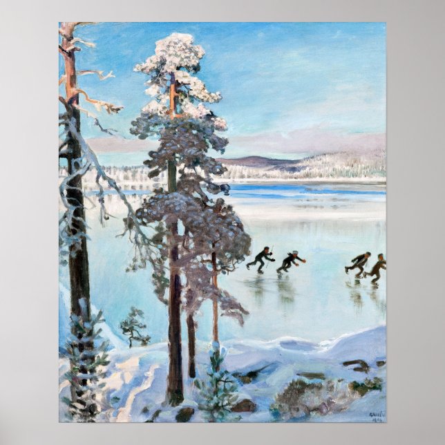 Akseli Gallen-Kallela - Skaters near Kalela Shore Poster (Front)