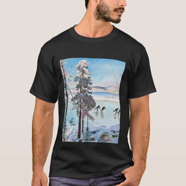 Akseli Gallen-Kallela - Skaters near Kalela Shore T-Shirt (Front)