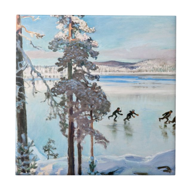 Akseli Gallen-Kallela - Skaters near Kalela Shore Tile (Front)