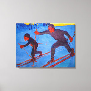 Akseli Gallen-Kallela - Skiers Canvas Print
