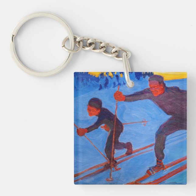 Akseli Gallen-Kallela - Skiers Key Ring (Front)