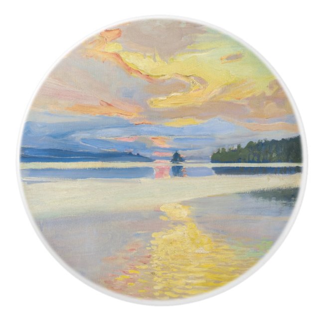 Akseli Gallen-Kallela - Sunset over Lake Ruovesi Ceramic Knob (Front)