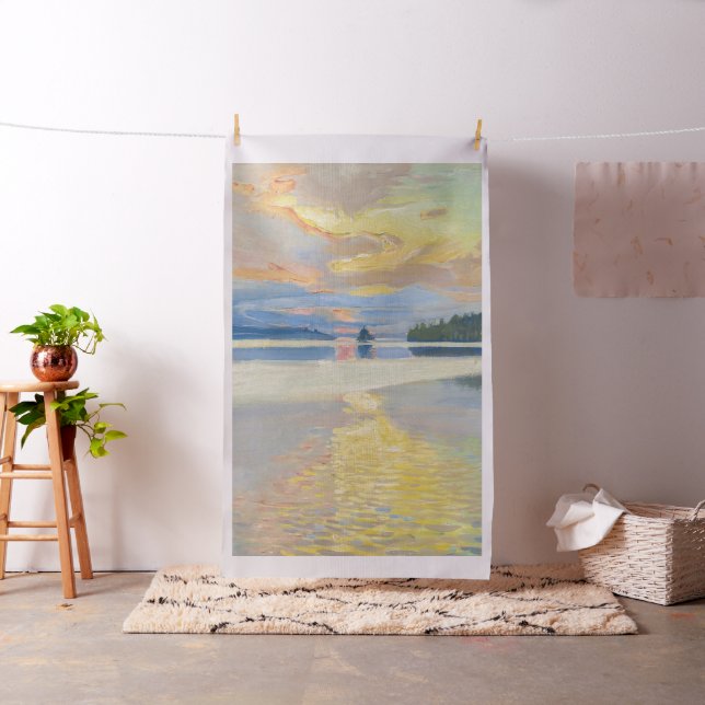 Akseli Gallen-Kallela - Sunset over Lake Ruovesi Fabric (In Situ)