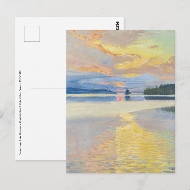 Akseli Gallen-Kallela - Sunset over Lake Ruovesi Postcard (Front/Back)