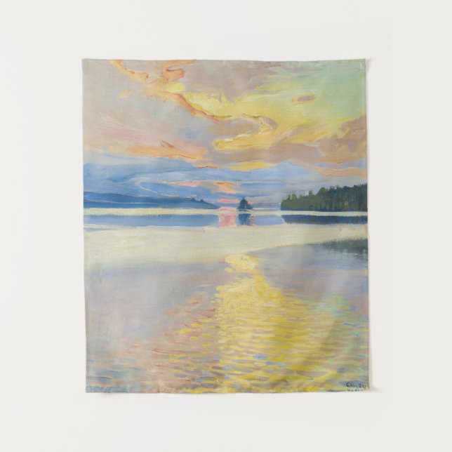 Akseli Gallen-Kallela - Sunset over Lake Ruovesi Tapestry (Front)