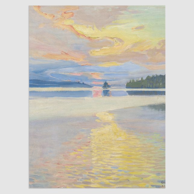 Akseli Gallen-Kallela - Sunset over Lake Ruovesi Tissue Paper (Creator Uploaded)