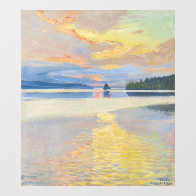 Akseli Gallen-Kallela - Sunset over Lake Ruovesi Window Cling (Sheet)