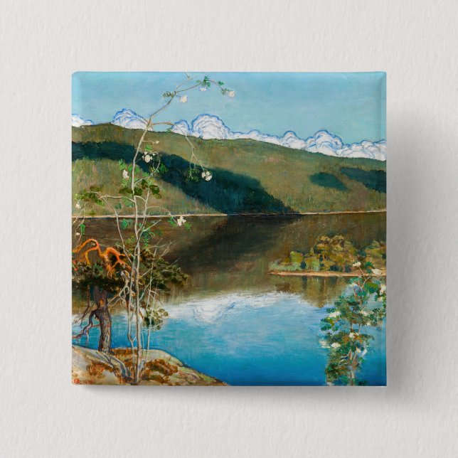 Akseli Gallen-Kallela - Thunderclouds on Horizon 15 Cm Square Badge (Front)