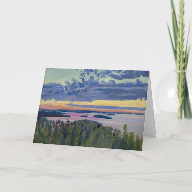 Akseli Gallen-Kallela - View over a Lake at Sunset Card (Front)