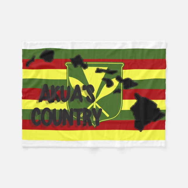 Akua's Country Kanaka Maoli Flag Fleece Blanket (Front (Horizontal))