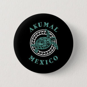 Akumal Meco Tribal Tattoo Sea Turtle 6 Cm Round Badge