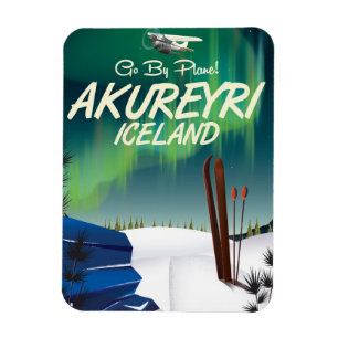 Akureyri Iceland travel poster Magnet