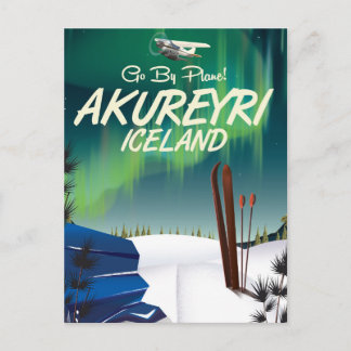 Akureyri Iceland travel poster Postcard
