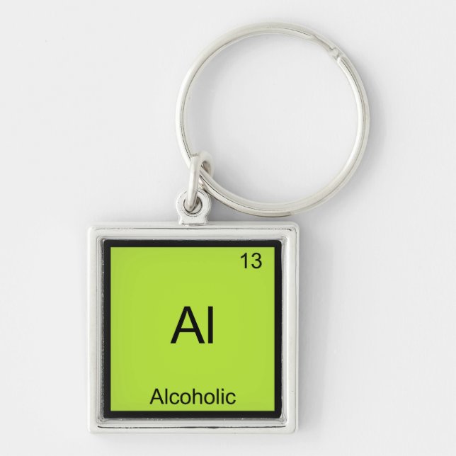 Al - Alcoholic Chemistry Element Symbol Funny Key Ring (Front)