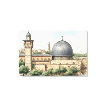 Al-Aqsa Mosque Watercolor Art Print